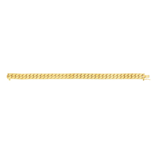 14kt Gold 8 inches Yellow Finish 8mm Polished Miami Cuban Bracelet with Box+Figure 8 Clasp - Johnny Dang & Co