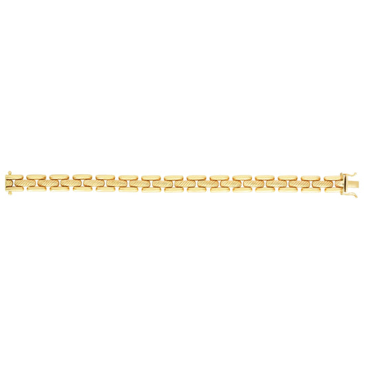 14kt Gold 8 inches Yellow Finish 10mm Polished Fancy Bracelet with Box+Figure 8 Clasp - Johnny Dang & Co