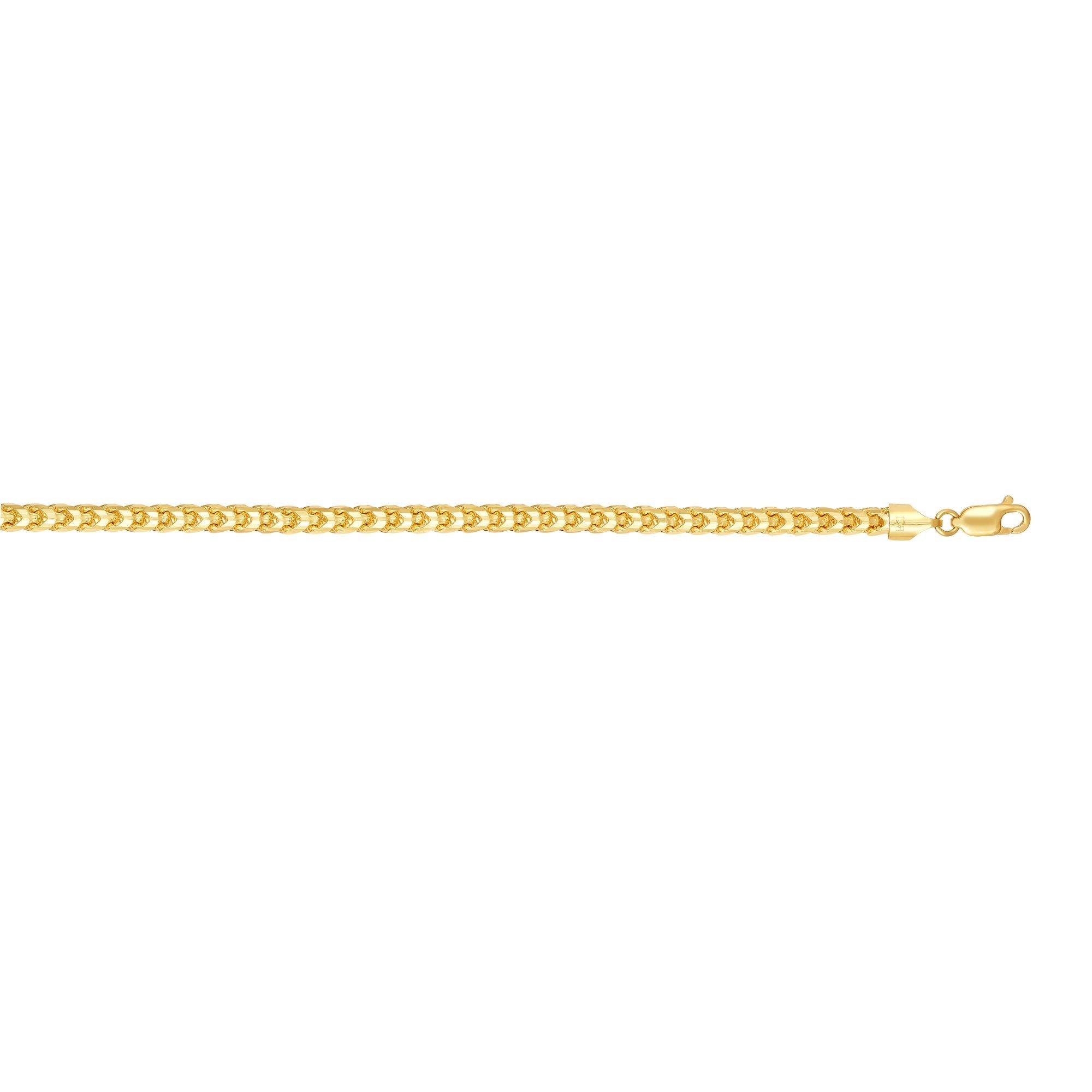 14K Gold 5mm Diamond Cut Round Franco Chain - Johnny Dang & Co