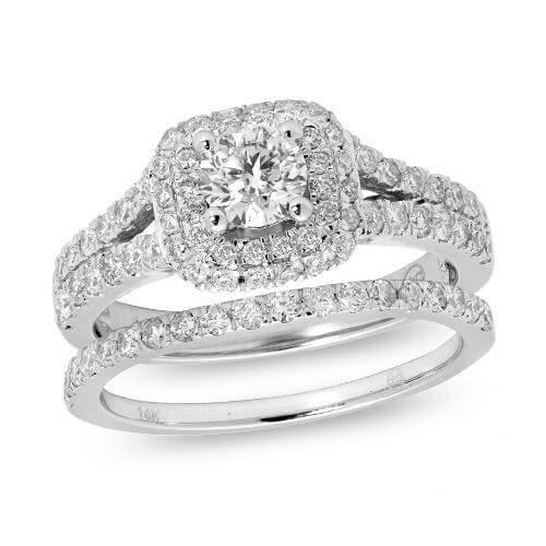 14K 1.60CT DIAMOND BRIDAL SET with CERTIFIED CENTER - Johnny Dang & Co