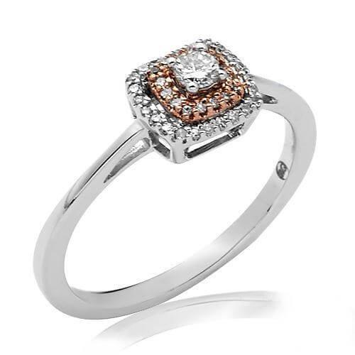 14KW+R 0.25CTW DIAMOND BRIDAL RING - Johnny Dang & Co