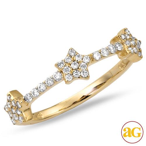 14KY 0.20CTW DIAMOND FANCY BAND - 3 STARS - Johnny Dang & Co