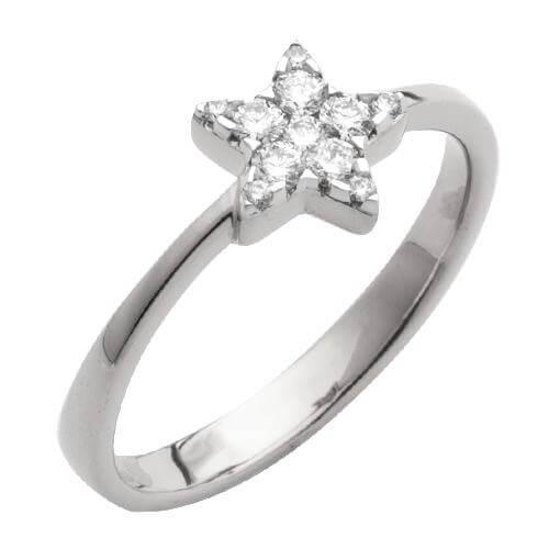 14KW 0.25CTW STAR SHAPE ROUND DIAMOND RING - Johnny Dang & Co