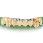 S161111-B-1 - 8 Teeth Solid Deep Cut Grill 2 Teeth with Dripping Gold - Johnny Dang & Co