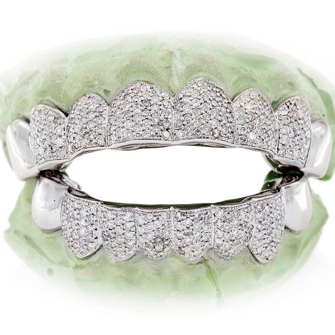 16 TEETH HAND SET DIAMOND GRILL - S161111 - Johnny Dang & Co