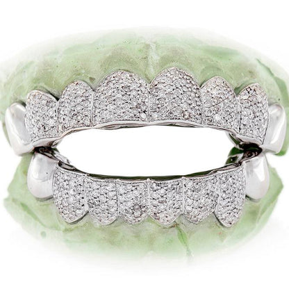 16 TEETH HAND SET DIAMOND GRILL - S161111 - Johnny Dang & Co