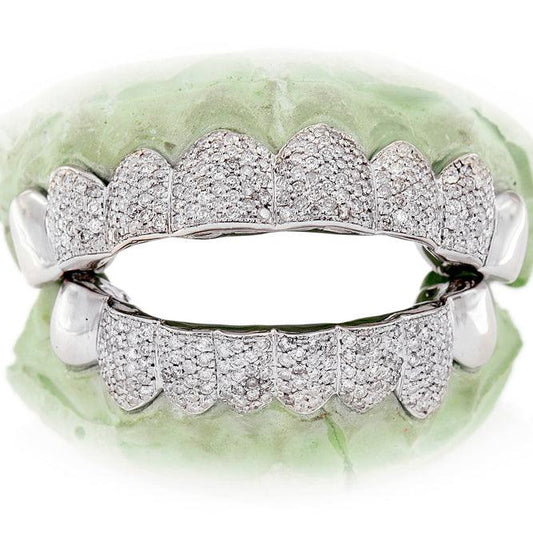 16 TEETH HAND SET DIAMOND GRILL - S161111 - Johnny Dang & Co