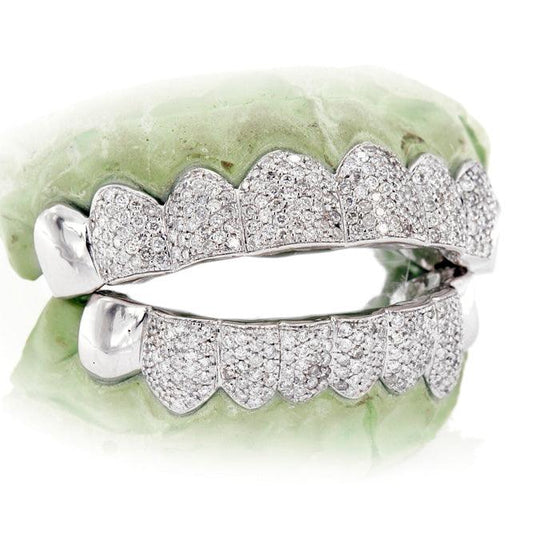 16 TEETH HAND SET DIAMOND GRILL - S161111 - Johnny Dang & Co