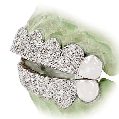 16 TEETH HAND SET DIAMOND GRILL - S161111 - Johnny Dang & Co