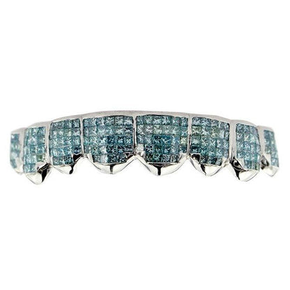 CUSTOM SKY BLUE DIAMOND HAND SET GRILL FOR TYGA [S161506-3A] - Johnny Dang & Co