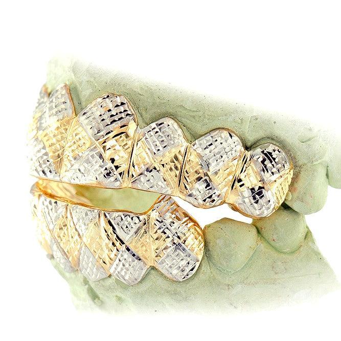 JDTK-S161602-1A Deep Diamond Cuts Two Tone Grillz - Johnny Dang & Co