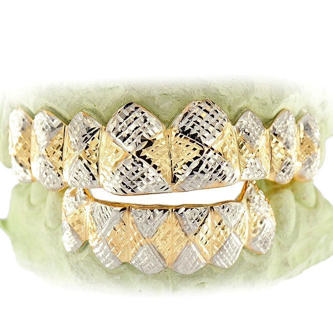 JDTK-S161602-1A Deep Diamond Cuts Two Tone Grillz - Johnny Dang & Co