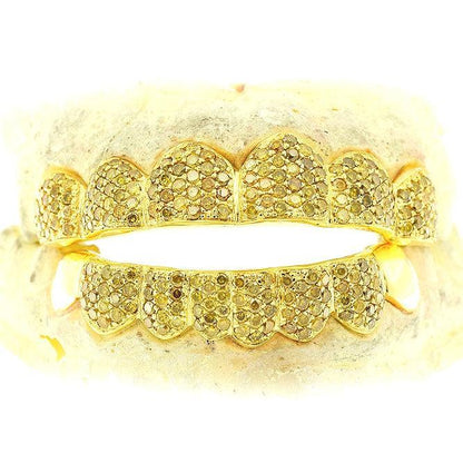 JDTK-S161702-1 14 Teeth Custom Hand Prong Set Diamond Grill - Johnny Dang & Co