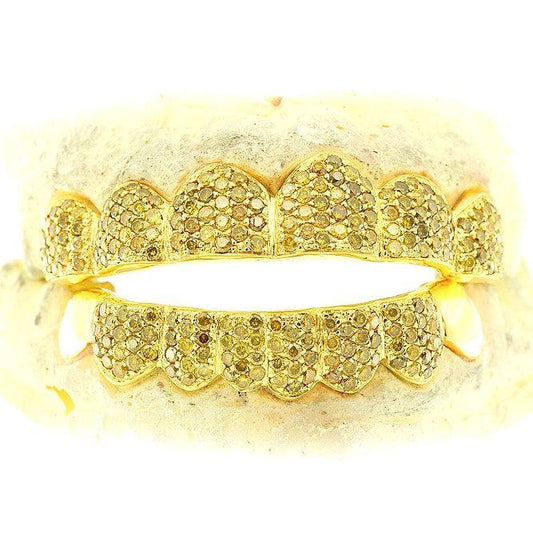 JDTK-S161702-1 14 Teeth Custom Hand Prong Set Diamond Grill - Johnny Dang & Co