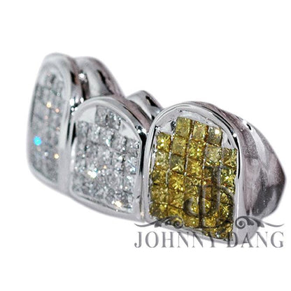 JDTK-S-5060-c-Yellow & White invisible Block Grillz - Johnny Dang & Co