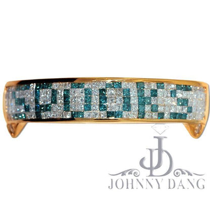 Princess Cut Invisible Handset Diamond Grill with Initials - S5063 - Johnny Dang & Co