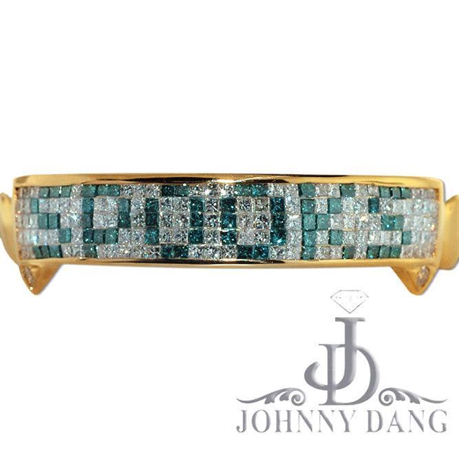 Princess Cut Invisible Handset Diamond Grill with Initials - S5063 - Johnny Dang & Co