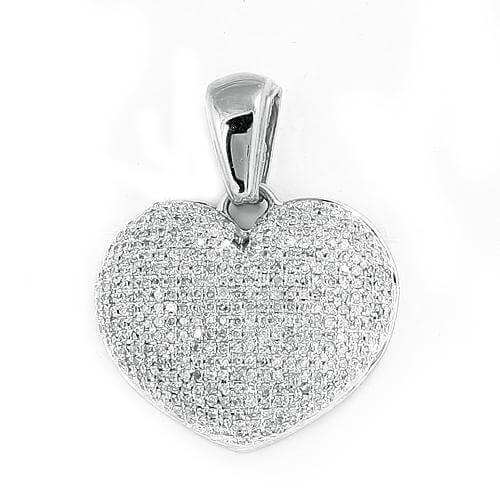 10KW 0.75CTW PUFF HEART PENDANT - Johnny Dang & Co