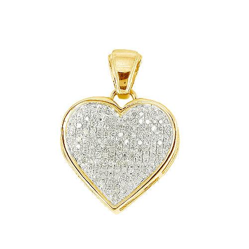 10KY 0.33CTW INVERTED HEART PENDANT - Johnny Dang & Co