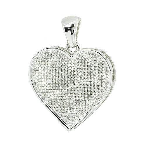 10KW 0.75CTW INVERTED HEART PENDANT - Johnny Dang & Co