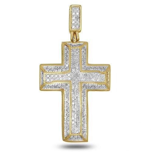 10KY 0.35CTW DIAMOND CROSS PENDANT - Johnny Dang & Co