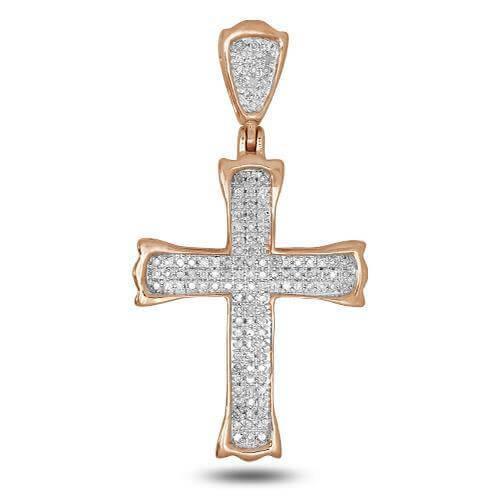 10KR 0.35CTW DIAMOND CROSS PENDANT - Johnny Dang & Co