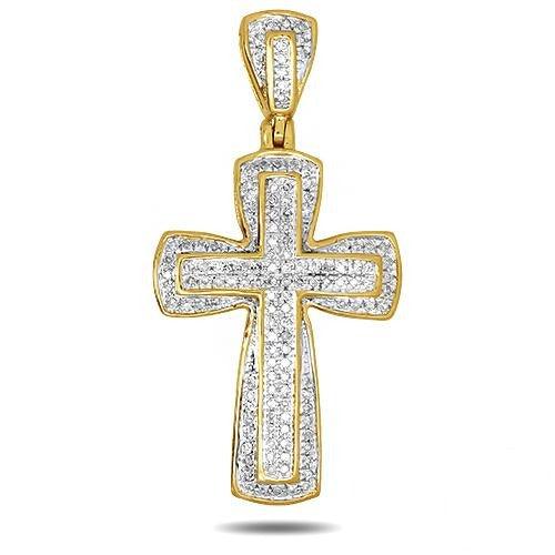 10KY 0.30CTW DIAMOND CROSS PENDANT - Johnny Dang & Co