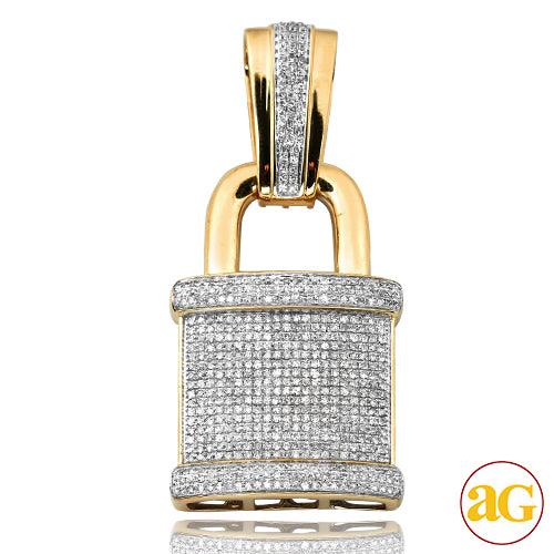 10KY 1.50CTW DIAMOND PADLOCK PENDANT - Johnny Dang & Co