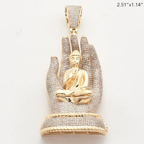 10KY 2.25CTW DIAMOND BUDDHA HAND PENDANT - Johnny Dang & Co