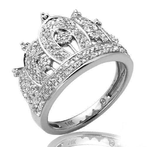 14KW 0.50CTW DIAMOND LADIES CROWN RING - Johnny Dang & Co
