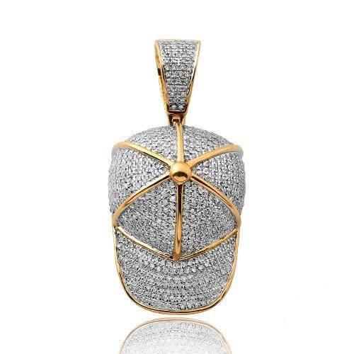 10KY 1.50CTW DIAMOND BASEBALL CAP PENDANT - Johnny Dang & Co