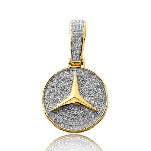 10KY 0.65CTW DIAMOND TRI-STAR AUTOMOBILE PENDANT - Johnny Dang & Co