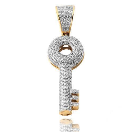 10KY 0.55CTW DIAMOND ROUNDED KEY PENDANT - Johnny Dang & Co