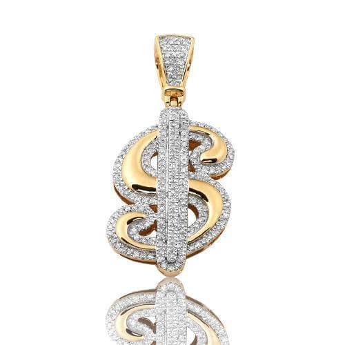 10KY 0.50CTW DIAMOND $ DOLLAR SIGN PENDANT - Johnny Dang & Co