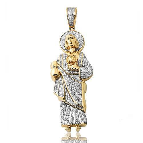 14KY 0.85CTW DIAMOND ST. JUDE PENDANT - MONEY BAG - Johnny Dang & Co