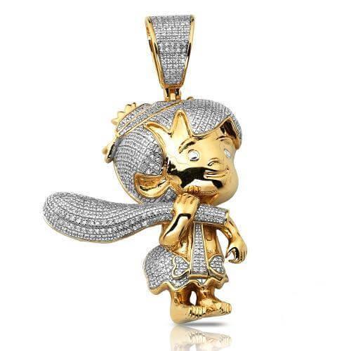 10KY 0.80CTW DIAMOND 'BAM BAM' FIGURE PENDANT - Johnny Dang & Co