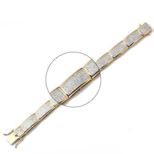 10KY 5.00CTW DIAMOND MENS FLAT PAVE BRACELET - Johnny Dang & Co