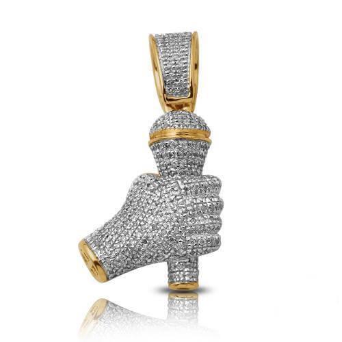 10KY 0.50CTW DIAMOND 'MIC IN HAND' PENDANT - Johnny Dang & Co