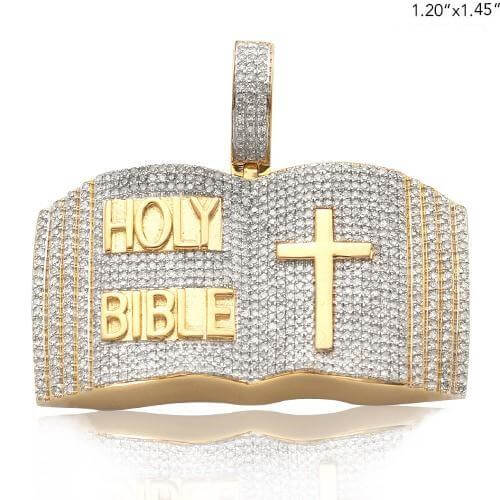 10KY 1.35CTW DIAMOND HOLY BIBLE PENDANT