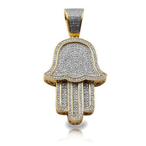 10KY 0.70CTW DIAMOND HAMZA PENDANT - Johnny Dang & Co
