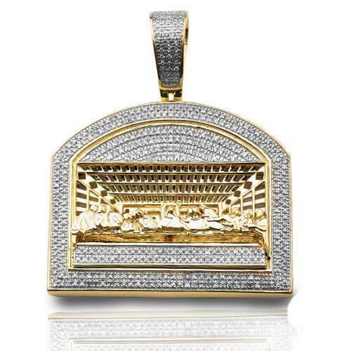 10KY 1.15CTW DIAMOND 'LAST SUPPER' PENDANT - Johnny Dang & Co