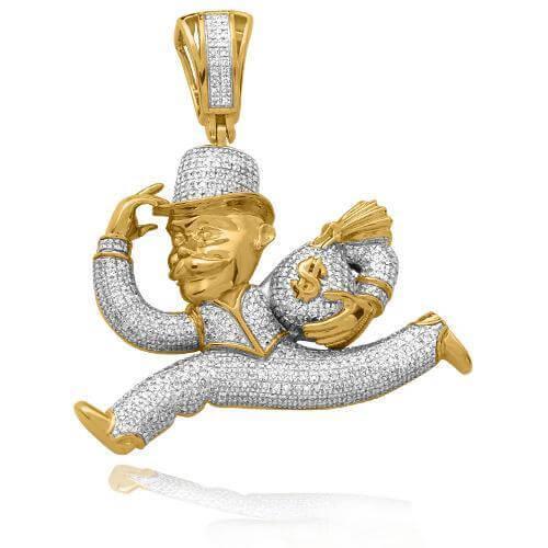 10KY 1.00CTW DIAMOND MONOPOLY MAN PENDNAT - Johnny Dang & Co