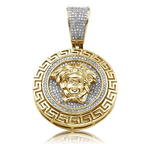 10KY 0.55CTW DIAMOND MEDUSA MEDALLION WITH - Johnny Dang & Co