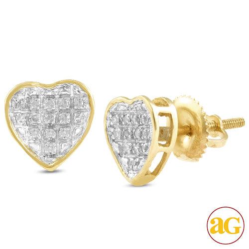 10KY 0.10CTW DIAMOND INVERTED HEART EARRINGS - Johnny Dang & Co