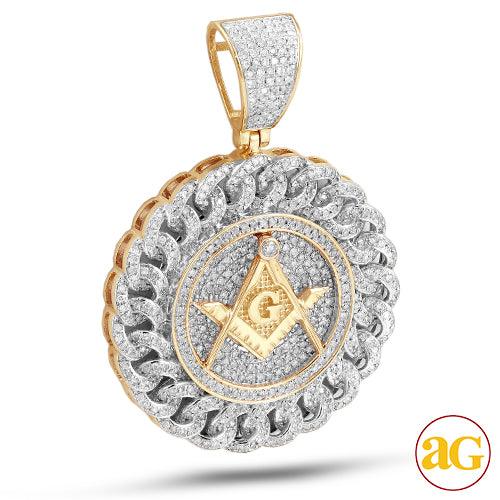 10KY 1.30CTW DIAMOND MASONIC MEDALLION WITH MIAMI - Johnny Dang & Co