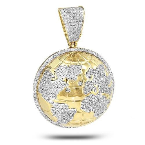 10KY 1.20CTW DIAMOND GLOBE PENDANT - Johnny Dang & Co