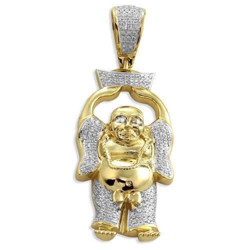 10KY 0.50CTW DIAMOND BUDDHA PENDANT - Johnny Dang & Co