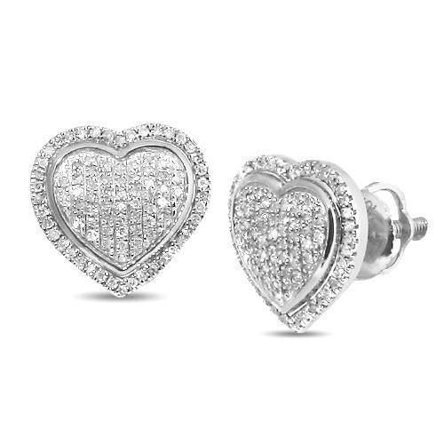 10KW 0.30CTW DIAMOND HEART EARRINGS - Johnny Dang & Co