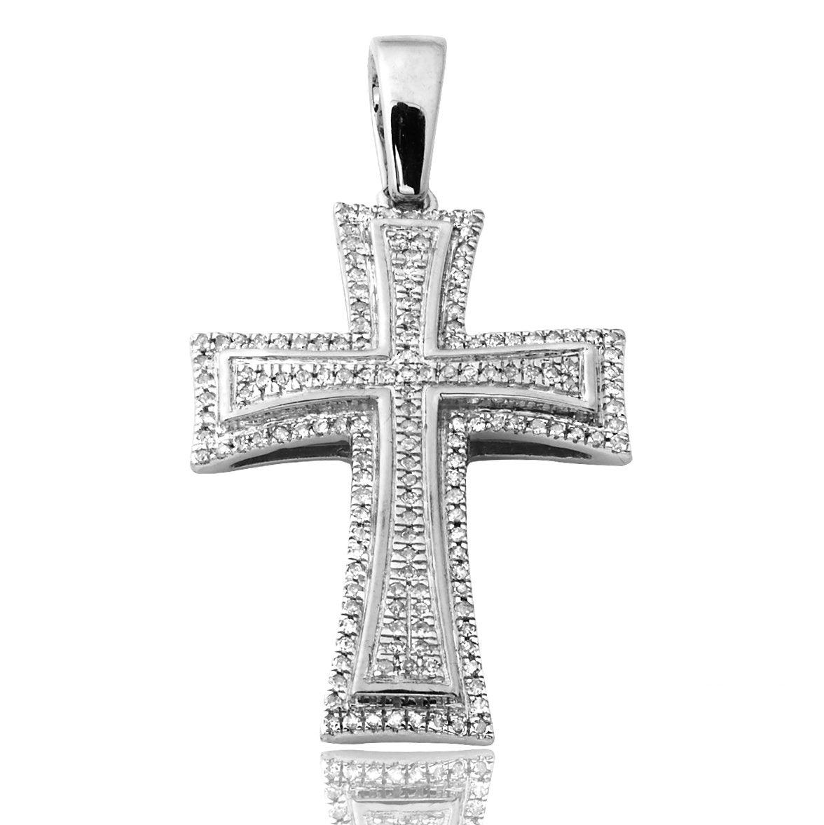 10KW 0.30CTW DIAMOND CROSS PENDANT - Johnny Dang & Co