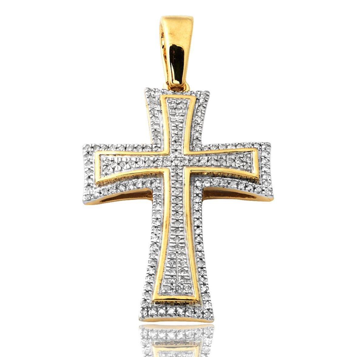 10KY 0.30CTW DIAMOND CROSS PENDANT - Johnny Dang & Co